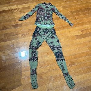 Marine Serre Geotic Print Jersey Top and Leggings